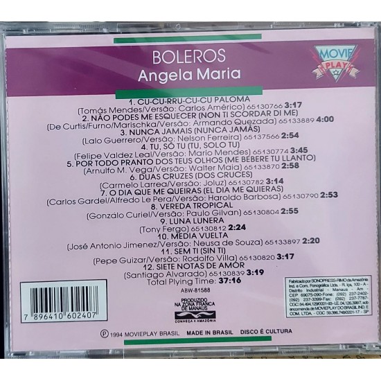 Cd Angela Maria Interpreta Boleros, Memória da Música Brasileira - Lacrado