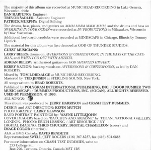 Cd Crash Test Dummies, God Shuffled His Feet, 1993