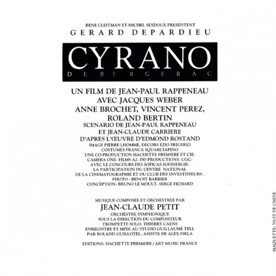 Cd Cyrano de Bergerac, Trilha Original do Filme, Un Film de Jean-Paul Rappenau