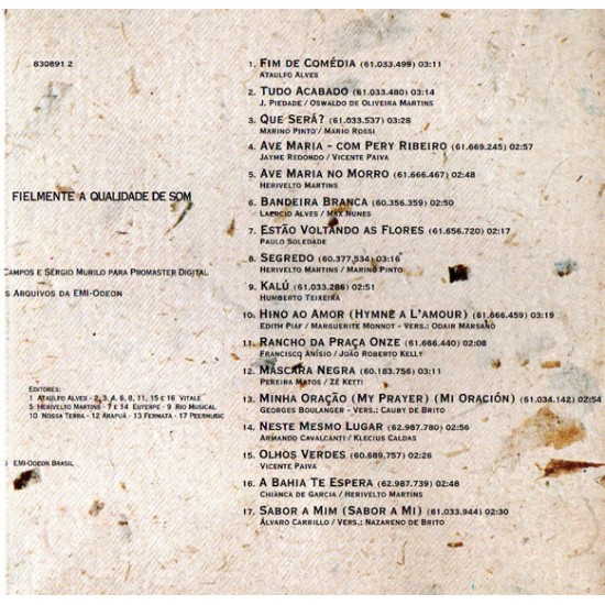Cd Dalva de Oliveira, Meus Momentos, 1994
