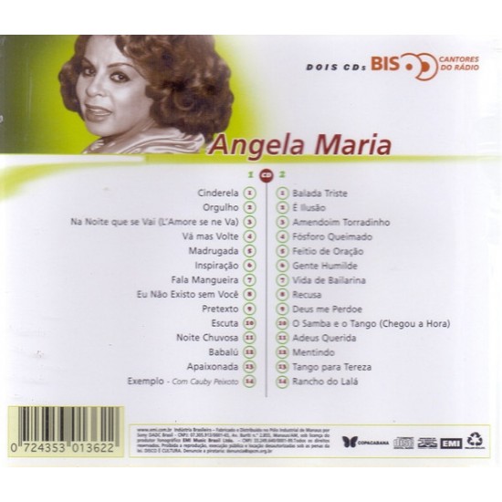 Cd Duplo Ângela Maria, Série Bis Cantores do Rádio