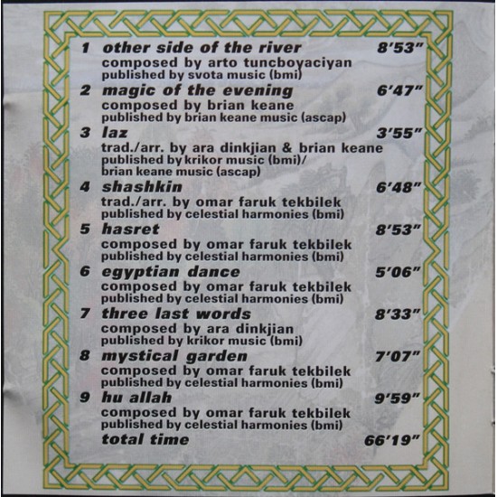 Cd Omar Faruk Tekbilek, Mystical Garden, Importado Germany