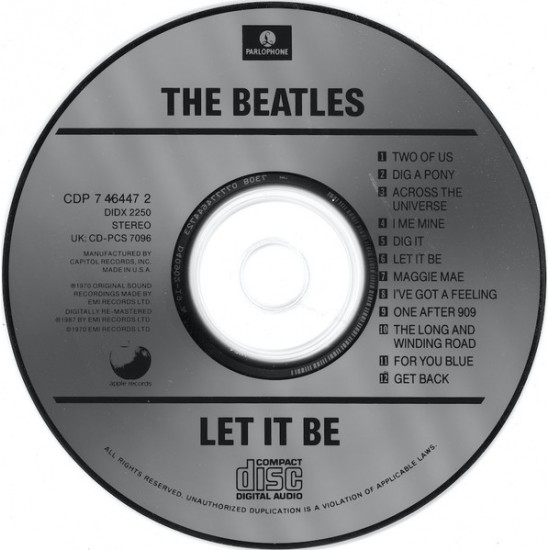 Cd The Beatles, Let it Be, 1970