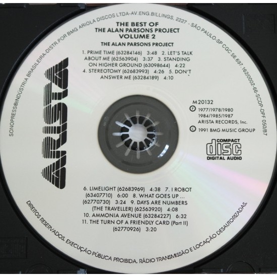 Cd The Best Of The Alan Parsons Project, Volume 2, Arista, 1991