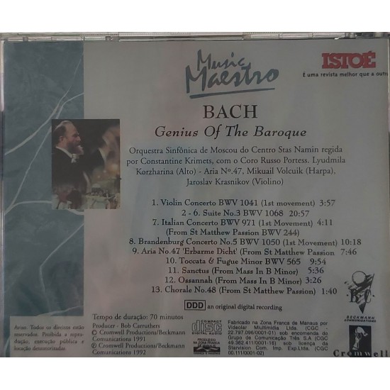Cd The Essencial Bach, His Greatest Works Performed By The Moscow Symphony Orchestra, Stas Namin Centre
