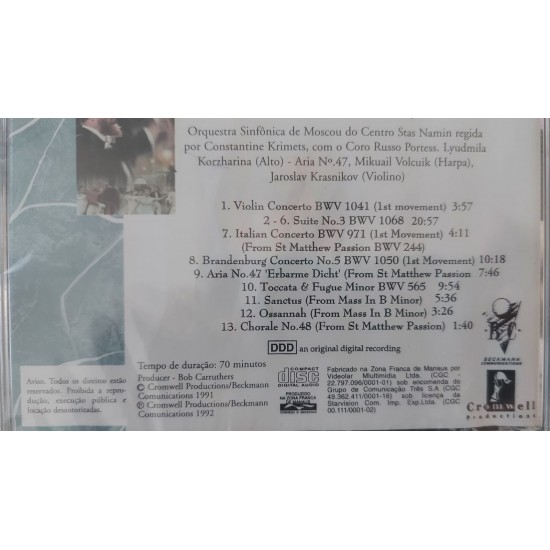 Cd The Essencial Bach, His Greatest Works Performed By The Moscow Symphony Orchestra, Stas Namin Centre