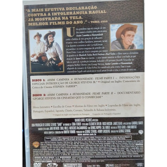 Dvd Assim Caminha a Humanidade, do Romance de Edna Ferber, Elizabeth Taylor, Rock Hudson, James Dean