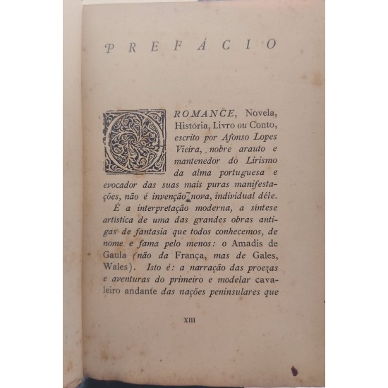O Romance de Amadis, Affonso Lopes Vieira, Reconstituição, Edição de 1926 conforme Edição de 1578, Capa dura de Couro