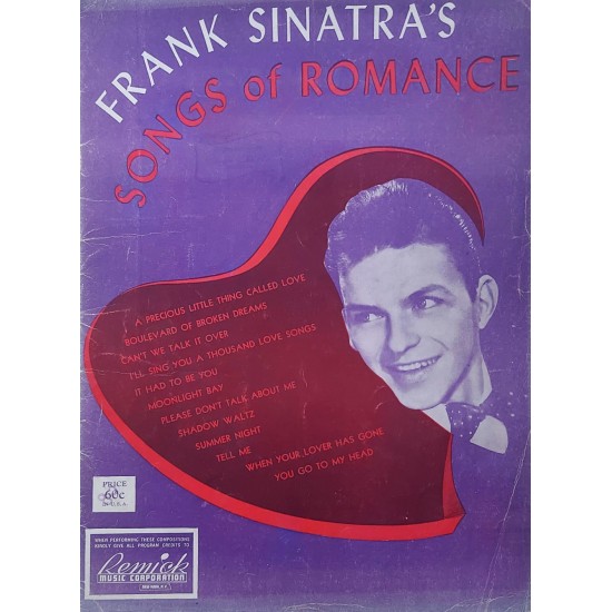 Partitura Musical Frank's Sinatra's, Songs Of Romance, Remick Music Corporation, Edição 1933