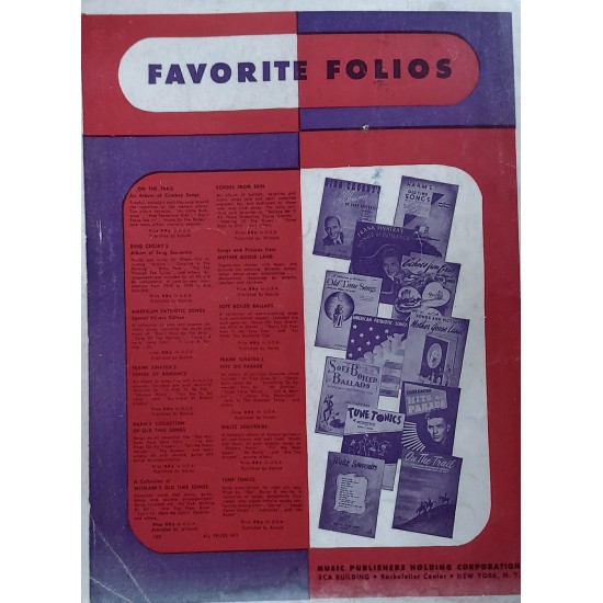 Partitura Musical Frank's Sinatra's, Songs Of Romance, Remick Music Corporation, Edição 1933